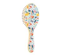 Brosses à cheveux en bois pour femme - Brosse à cheveux naturels - Aquarelle tropicale - Parquet mignon