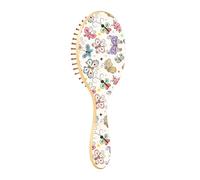 Brosses à cheveux en bois pour femme - Brosses à cheveux en bois pour massage en bois - Motif papillons de safari