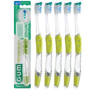 Brosses à dents GUM Technique+ Compact - médium - lot de 5