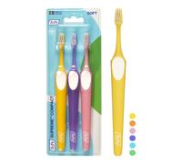 Brosses à Dents Supreme Compact Souples, Couleurs Assorties, 3pcs | Brosses dotées de brins sur deux niveaux pour un nettoyage précis, Brins souples pour adultes, Tête effilée