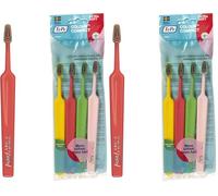 Brosses à dents TePe Colour Compactes, Extra-Souple, Pack Famille, 4pcs, asssurent un nettoyage doux grâce aux brins extra souples, conviennent aux enfants et aux adultes, petite tête de brosse
