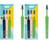 Brosses à dents TePe Colour Souple, Pack famille, 3pcs, brins souples pour un nettoyage efficace et en douceur, convient aux adultes et aux enfants (Lot de 2)