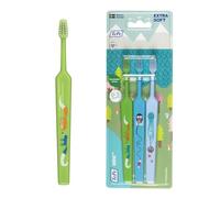 Brosses à dents TePe Mini, Extra-Souples, Couleurs assorties, 3pcs, brosses à dents pour enfants, brins Extra-souples pour un nettoyage efficace et en douceur, de la première dent jusqu'à 3 ans