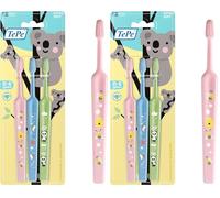 Brosses à dents TePe Mini, Extra-Souples, Couleurs assorties, 3pcs, brosses à dents pour enfants, brins Extra-souples pour un nettoyage efficace et en douceur, de la première dent jusqu'à 3 ans