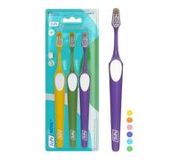 Brosses à Dents TePe Nova, Souples, Couleurs Assorties, 3pcs | Brosses avec pointe dotée de brins plus longs pour un meilleur accès aux dents du fond