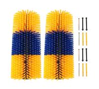 Brosses à gratter pour bétail, brosse de toilettage universelle et Durable pour Massage complet, pour chevaux, bovins, moutons, ferme, plastique, 17,13 pouces, 2 pièces (Jaune)