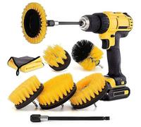 Brosses à récurer pour perceuse/visseuse Jaune 8 pièces