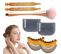 Brosses à Sec Visage Corps Brosse 5 Pièce, Massage Drainage Lymphatique | Outil Sculpture Mâchoire, Jawline Cou Soin Exfoliant, Relaxant