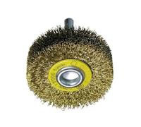 Brosses circulaires en fil ondulé - Tige de 6 mm pour meuleuse droite, idéales pour l'ébauche et le nettoyage des surfaces.