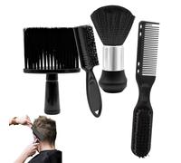 Brosses de coupe de cheveux Set de 3 pièces, Brosse de coiffure, Brosse de coupe douce, Accessoires de coiffure, Nettoyage des cheveux, pour salon de coiffure, Noir, Balais à Cou coiffeur Brosse