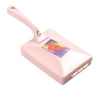 Brosses de débris de Tapis,Brosse Anti-Peluches pour vêtements,Ramasse Miette de Table Brosse,balayeuse à Double Rouleau,multifonctionnelle,avec poignée,pour canapé,Tapis,miettes et Poils (Rose)