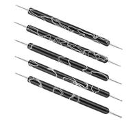 Brosses De La Doublure À Ongles - 5pcs Nail & Miniature Pinkings | Pinceau À Poil À L'ongle À Double Fin | Ensemble De Brosse À Ongles Mince | Outil De Dessin De Poil, Brosses À Ongles Multifonctionne