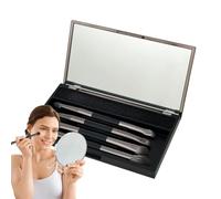 Brosses de maquillage à double face, pinceau de maquillage à double extrémité - 4 pièces de maquillage de voyage Brosses avec miroir,Kit d'outils cosmétiques avec éponge de nettoyage, fondation et app