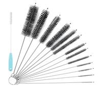 Brosses de nettoyage, 13 pièces goupillon bouteille, brosse à biberon, brosse à lait en nylon, brosse à paille pour tubes à essai, théière, boire, pailles