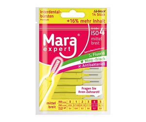 Brosses de nettoyage interdentaire Mara Expert - Avec goût menthe - Revêtement fluorure et chlorhexidine - Pour une haleine fraîche - Demandez conseil à votre dentiste