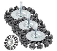 Brosses de roue métallique 3 PCS 4500R / RIM TWOTTED TWOTTE Wael Wheel For Foret avec une brosse métallique à tige hexagonale de 0,2 pouce pour le retrait de la rouille, la corrosion et la peinture,
