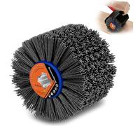 Brosses en nylon grain 400 | 120 x 100 mm | Brosse de polissage pour le travail du bois | Brosse pour machine à satiner | Brosse à poils | Roue de tréfilage | Brosse Grit pour brosse à bois (noir)