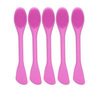 Brosses en silicone pour masques faciaux, brosse de nettoyage du visage à double tête pour appliquer soi-même le masque en mélangeant les ingrédients, outil de soins de la peau de (Violette)