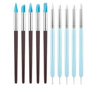 Brosses en silicone pour résine, outils de sculpture d'argile - Pinceaux de peinture à pointe de silicone professionnel,Stylo de modélisation de sculpture douce pour ongles, dessins, points de style