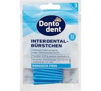 Brosses interdentaires bleues 0,6 mm ISO 3, 32 pièces - Marque DM Allemagne - Compatible avec dontodent - Interdentalbürsten blau 0,6 mm ISO 3, 32 St