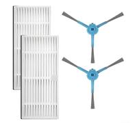 Brosses latérales et filtres de rechange compatibles avec aspirateur Cecotec-Conga 9590/9990/10090 AI, construction en plastique nylon et papier filtre, entretien facile
