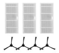 Brosses latérales et filtres de rechange pour robot aspirateur GOOVI BR151 BR150, 4 brosses et 3 filtres conçus pour enlever la poussière et les débris des coins et des bords