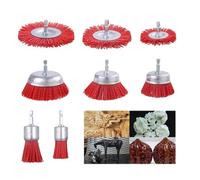 Brosses Metallique pour Perceuse,75/65/50mm Brosse Circulaire et Brosse pour Gobelet, 25/30 mm Bross, Brosse Perceuse Abrasives de Nylon pour Enlever Rouille Corrosion Peinture Lot de 8