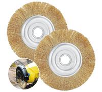 Brosses Métalliques avec Revêtement en Laiton,Lot de 2 Brosse Circulaire pour Perceuse,Brosse Circulaire en Acier Diamètre 110 mm,pour Dérouiller,Décalaminer,Rendre Rugueux et Nettoyer.
