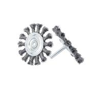 brosses metalliques circulaires 75 mm fils torsades pour perceuse 2pc -