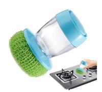 Brosses pour pot de savon Distributeur de brosses de paume : brosse de plateau de distribution de savon, épurateur domestique rechargeable pour la cuisine | Boule de nettoyage colorée pour poêles, Ta