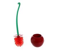 Brosses WC en Forme de Cerise avec Support Bol Long Manche, Outil de Nettoyage de Salle de Bain Domestique et Base pour l'organisation du Rangement