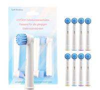 Brossette Compatible avec Braun Oral b, Lot de 8 Rechange Sensitive Clean à Poils Ultra-Fins, pour un Nettoyage des Dents en Douceur et un Soin des Gencives Délicates