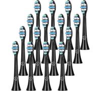 Brossette Compatible avec Philips Sonicare - Aster Têtes de Rechange pour Brosse à Dents Électrique Compatible avec Philips Sonicare Têtes de Brosse à Dents Lot de 16 (Noir)