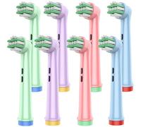 Brossette Compatible Enfant,8 Têtes Brosse a Dents Électriques Colorées à poils souples, Têtes de Brosse de Remplacement,Un Nettoyage Efficace Mais Doux Pour Les Dents Sensibles