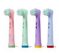 Brossette Compatible Oral B Enfant | OralVista Pack de 4 Têtes de Brosse à Dents Électriques Colorées pour Enfants | Doux pour les Gencives Sensibles | Design Amusant
