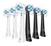 Brossette Compatibles avec Oral B iO，Compatible avec les Brosses à Dents électriques Oral-B io Série 2 3 4 5 6 7 8 9 10，Dureté Moyenne (3 Blanc+3 Noir）