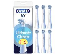 Oral-B Lot De 6 Brossettes De Rechange Ultimate Clean, AUTHENTIQUES, Blanches, Brossage En Profondeur, Elimination De La Plaque Dentaire, Brossette Ronde Pour Les Brosses Electriques Oral B iO