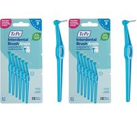 Brossette Interdentaire Angle, Bleu, 0.6mm/ISO 3, 6pcs,élimine la plaque dentaire, nettoyage facile et efficace entre les espaces interdentaires intermédiaires (Lot de 2)