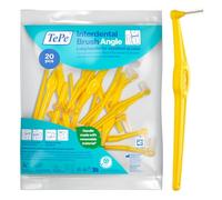 Brossette Interdentaire TePe Angle, Jaune, 0.7mm/ISO 4, 20pcs,élimine la plaque dentaire, nettoyage facile et efficace entre les espaces interdentaires intermédiaires