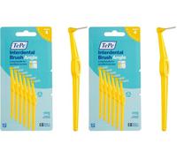 Brossette Interdentaire TePe Angle, Jaune, 0.7mm/ISO 4, 6pcs,élimine la plaque dentaire, nettoyage facile et efficace entre les espaces interdentaires intermédiaires (Lot de 2)