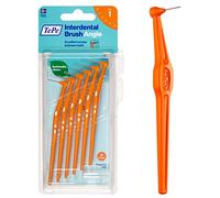 Brossette Interdentaire TePe Angle, Orange, 0.45mm/ISO 1, 6pcs,élimine la plaque dentaire, nettoyage facile et efficace entre les espaces interdentaires très serrés