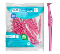 Brossette Interdentaire TePe Angle, rose, 0.4mm/ISO 0, 20pcs,élimine la plaque dentaire, nettoyage facile et efficace entre les espaces interdentaires très serrés