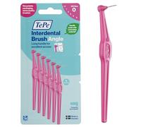 Brossette Interdentaire TePe Angle, Rose, 0.4mm/ISO 0, 6pcs,élimine la plaque dentaire, nettoyage facile et efficace entre les espaces interdentaires très serrés