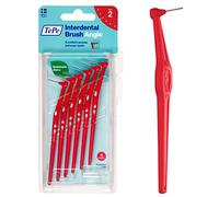 Brossette Interdentaire TePe Angle, Rouge, 0.5mm/ISO 2, 6pcs,élimine la plaque dentaire, nettoyage facile et efficace entre les espaces interdentaires très serrés