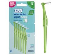 Brossette Interdentaire TePe Angle, Vert, 0.8mm/ISO 5, 6pcs, élimine la plaque dentaire, nettoyage facile et efficace entre les espaces interdentaires larges