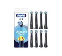 Oral-B Brossettes de rechange Ultimate Clean - Lot de 8, authentiques, noires, rondes pour Oral-B iO