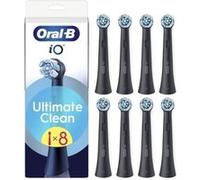 Oral-B Brossettes de rechange Ultimate Clean - Lot de 8, authentiques, noires, rondes pour Oral-B iO