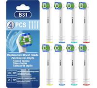 Brossettes Compatible avec Oral-B, CALLYSONIC Brossettes de Rechange Têtes Brosse à Dents Electrique Oral B Compatibles -Vitality Pro 3, Precision, Floss, Cross, Sensitive（8 Blanc）