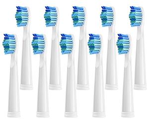 Brossettes de Rechange 10pc Compatible with Fairywill D7/D8/FW507/FW508/FW551/FW2011/FW917/FW959/FW515/Seago SG E9 Brosse à Dents électrique Poils Souple Tete de Remplacements (Blanche-10)