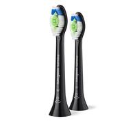 Philips Têtes de brosse à dents Sonicare W2 Optimal White HX6062/88 – d'origine, noir, lot de 2